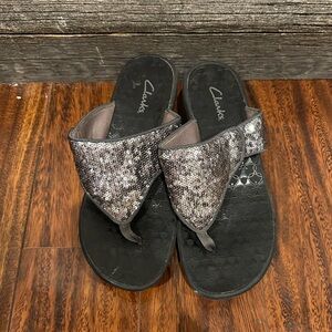 Clarks | Sparkly Wedge Sandals